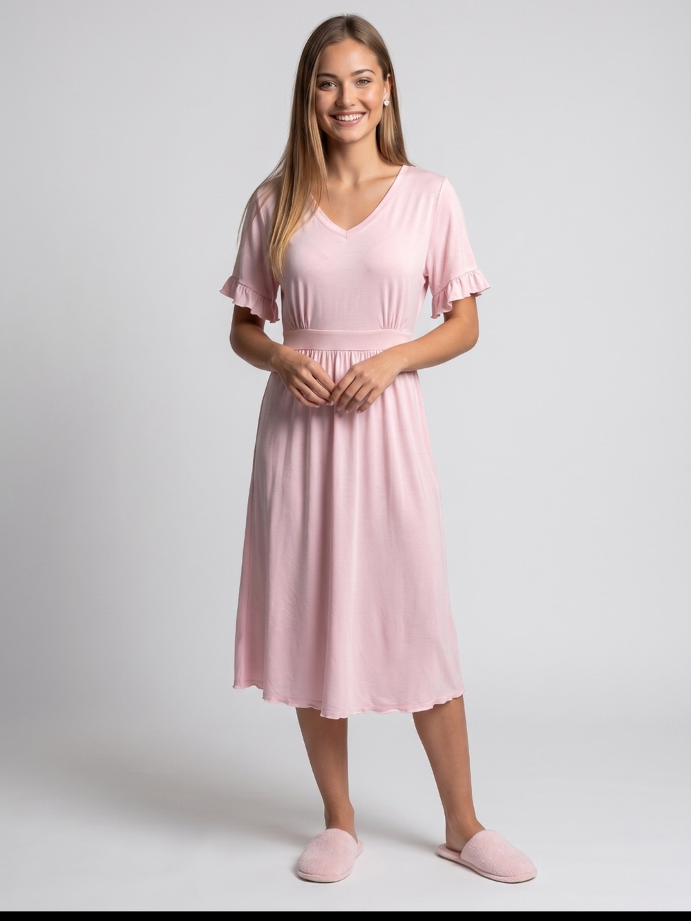 🌻NEW NWOT The Vermont Country Store Ella Simone Soft Pink Nightgown Size Medium